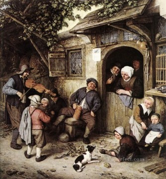  Dutch Oil Painting - The Violinist Dutch genre painters Adriaen van Ostade